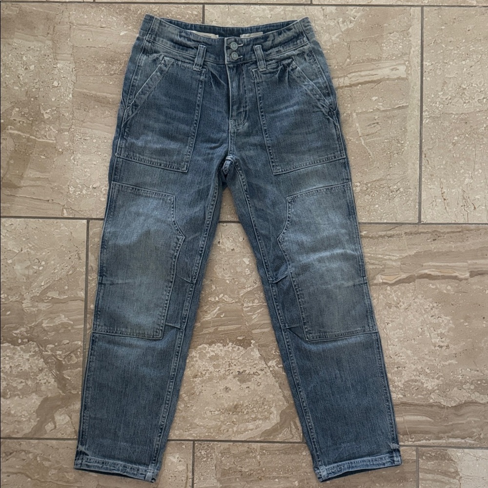 Anthropologie Pilcro The Wanderer Relaxed Utility Jean Distressed Denim Pockets - Picture 2 of 16